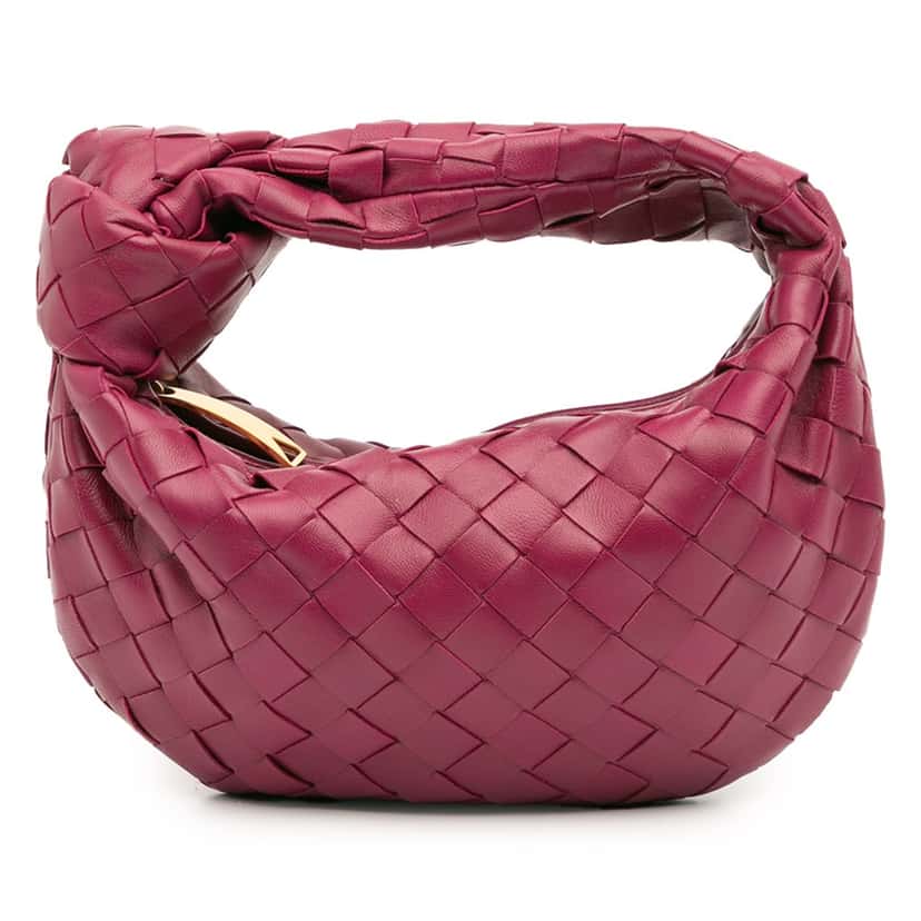 Bottega Veneta Mini Nappa Intrecciato Jodie Pink Leather Good condition - Front View