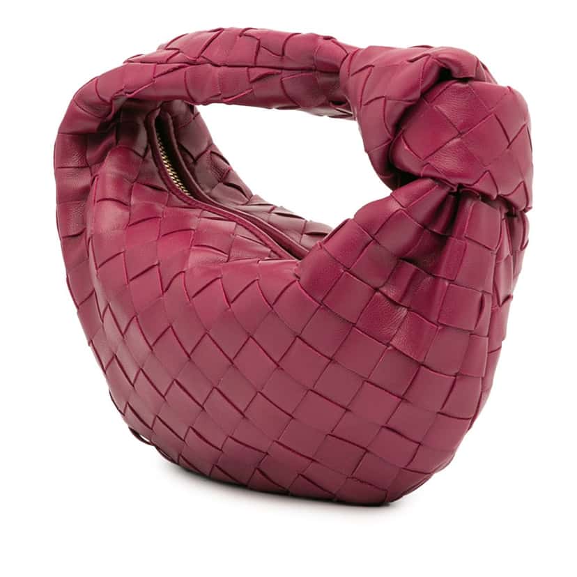 Bottega Veneta Mini Nappa Intrecciato Jodie Pink Leather Good condition - Back View