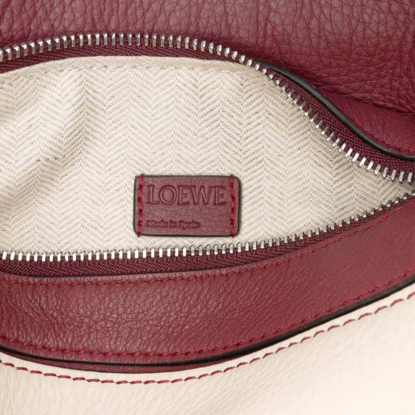Loewe Mini Tricolor Calfskin Puzzle Satchel Red Leather Good condition - Box View