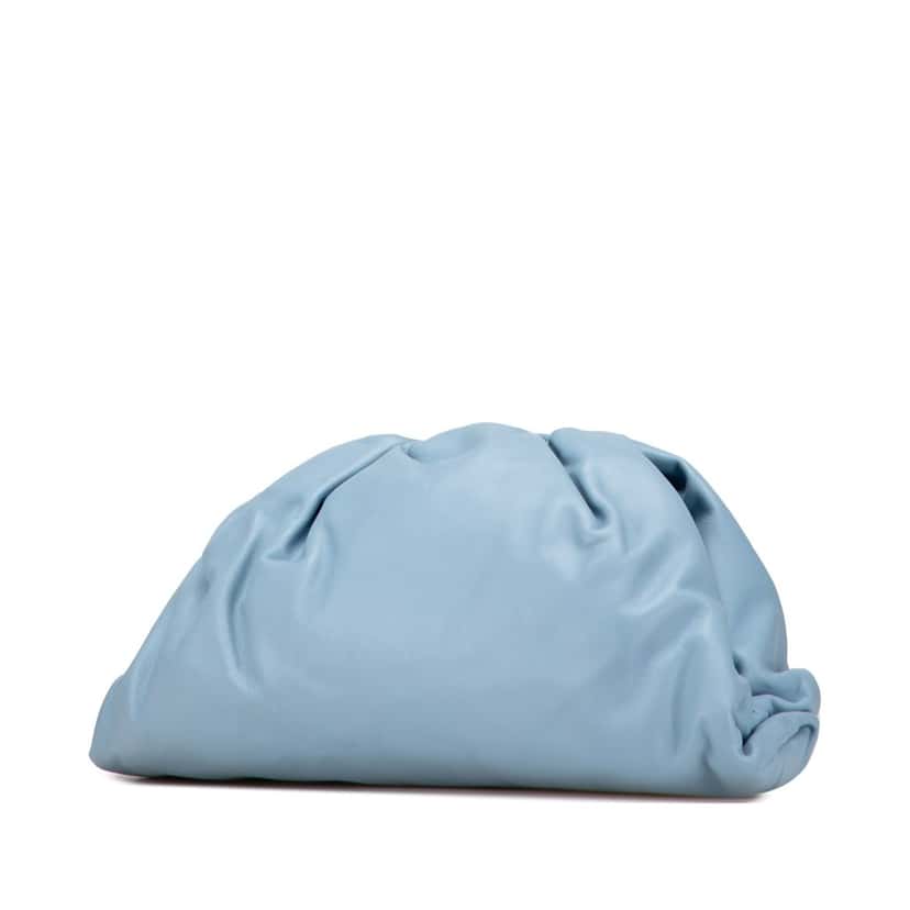 Bottega Veneta Lambskin The Pouch Blue Leather Good condition - Back View