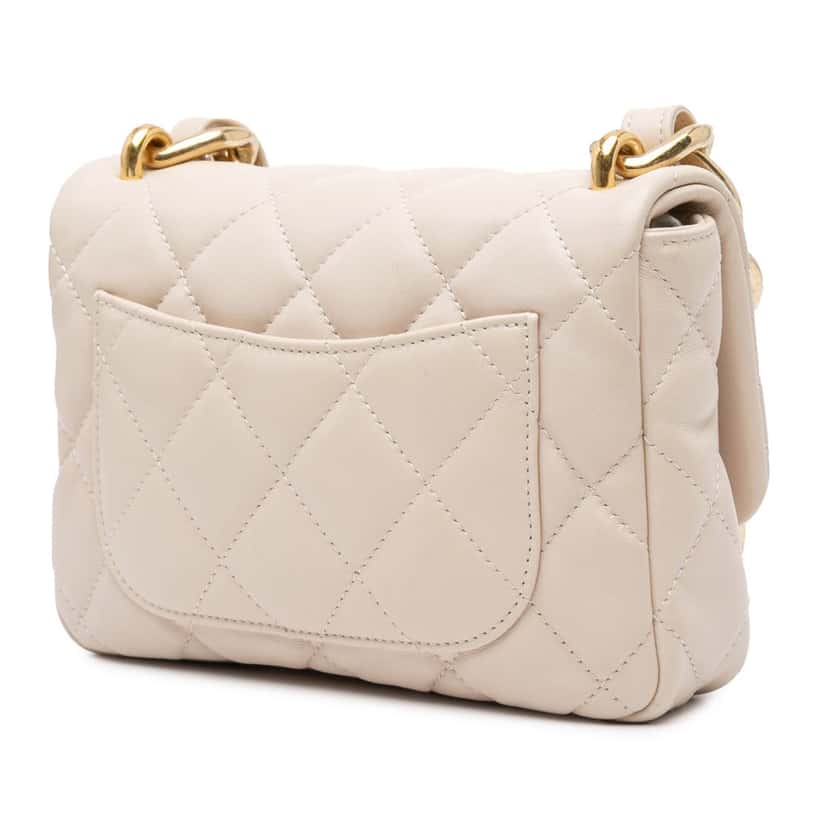Chanel Small Quilted Lambskin Funky Town Flap Brown Leather Good condition - Back View