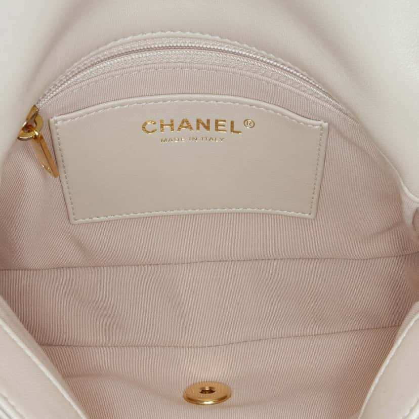Chanel Small Quilted Lambskin Funky Town Flap Brown Leather Good condition - Model View