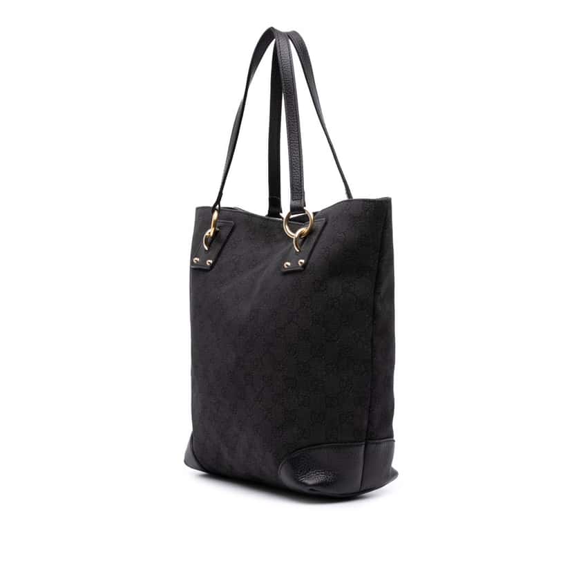 Gucci Medium GG Denim Charm Tote Grey Canvas Good condition - Back View