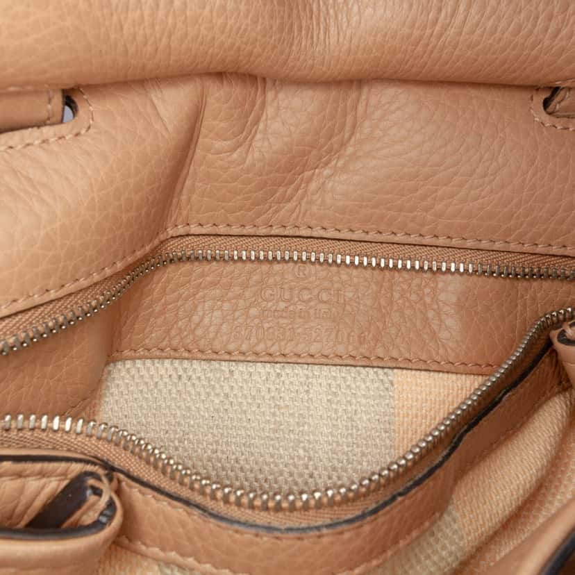 Gucci Small Leather Bamboo Daily Satchel Brown Leather Good condition - Box View