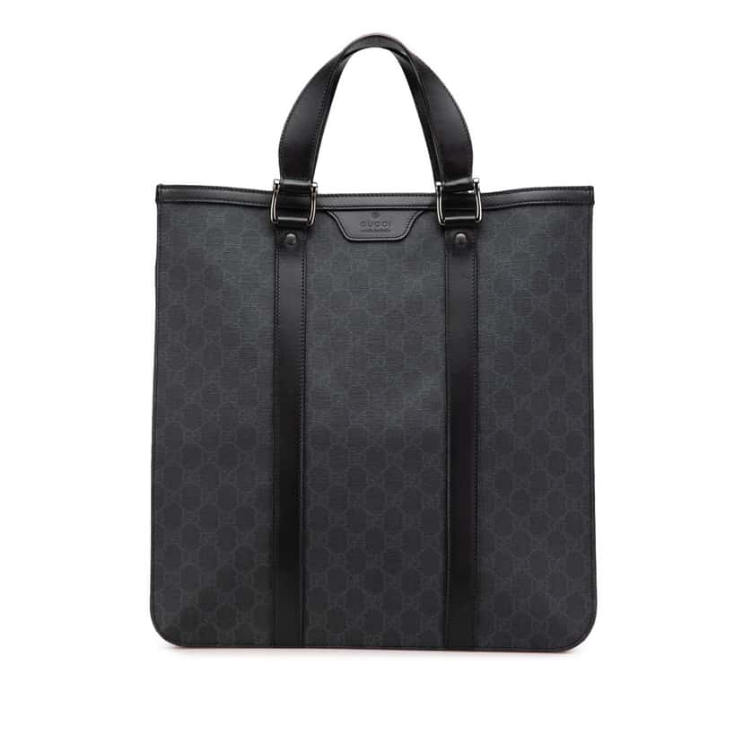Gucci GG Supreme Tote Black Canvas Good condition - Front View