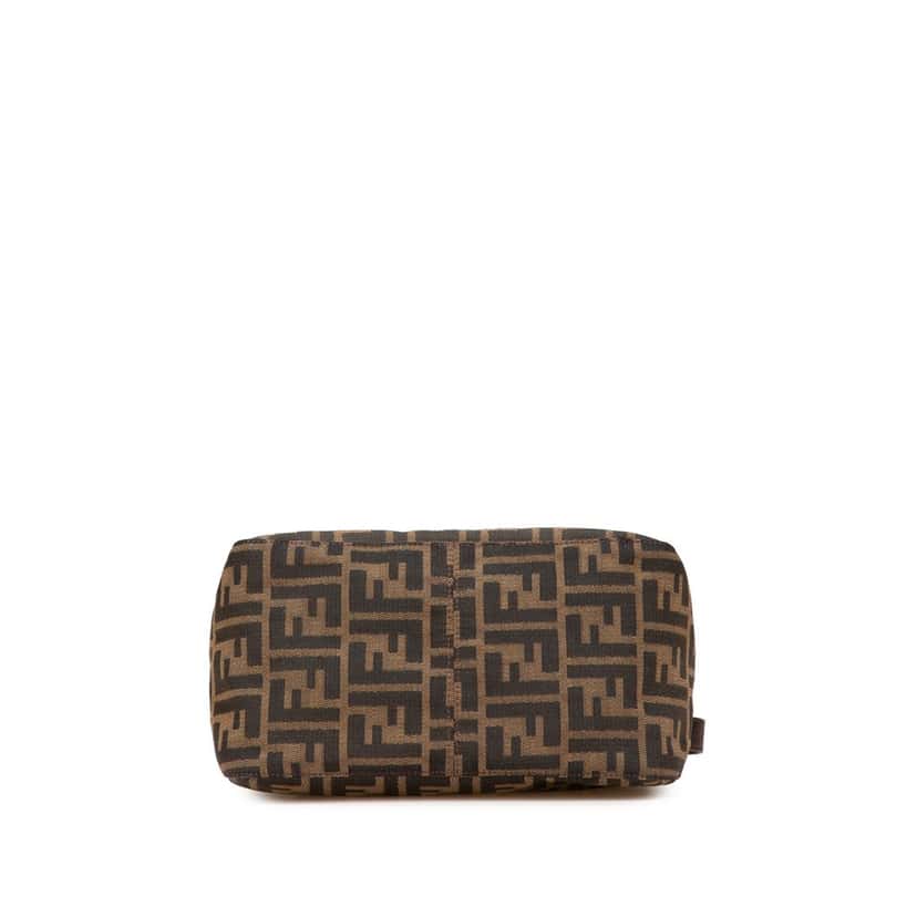 Fendi Zucca Canvas Double Flap Shoulder Bag Brown Canvas Good condition - Inside View