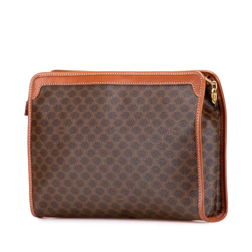 Celine Macadam Coated Canvas Clutch Brown Canvas Good condition - Back View