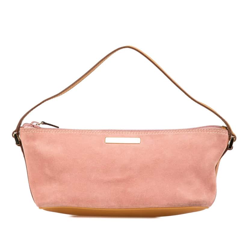 Gucci Suede Boat Pink Leather Good condition - Front View