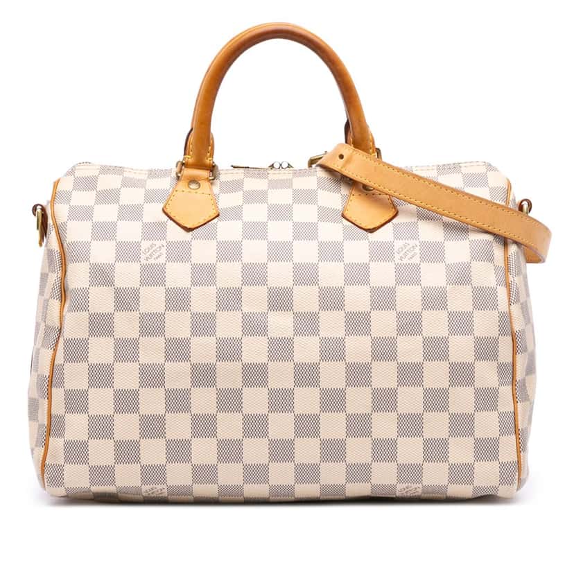 Louis Vuitton Damier Azur Speedy Bandouliere 30 White Canvas Good condition - Front View