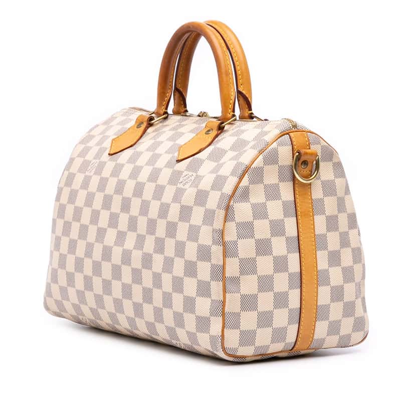 Louis Vuitton Damier Azur Speedy Bandouliere 30 White Canvas Good condition - Back View