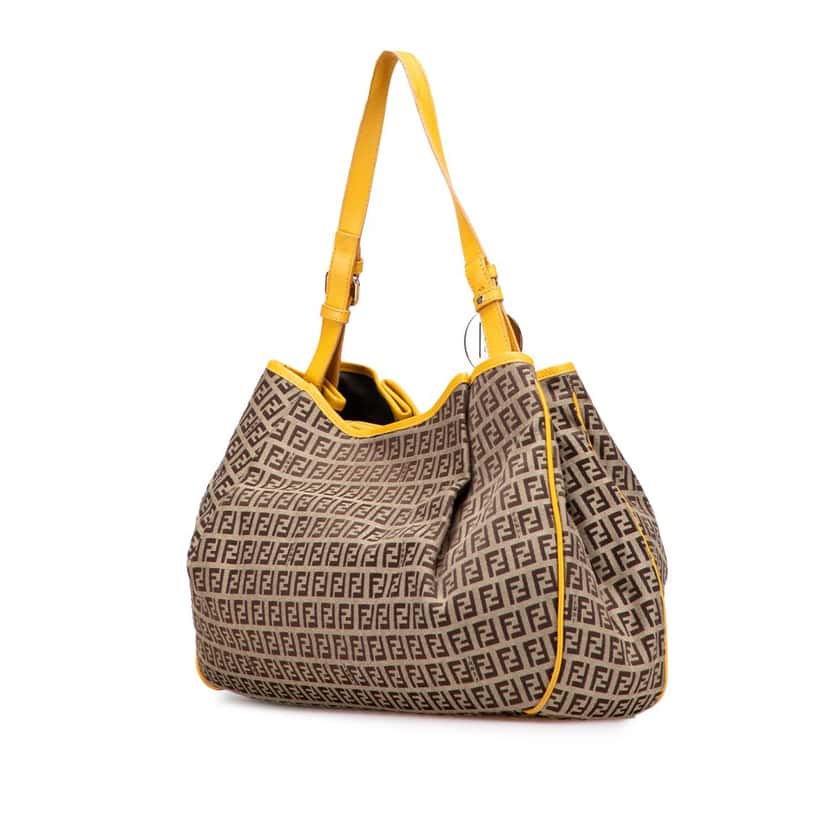Fendi Zucchino Canvas Tote Brown Canvas Good condition - Back View