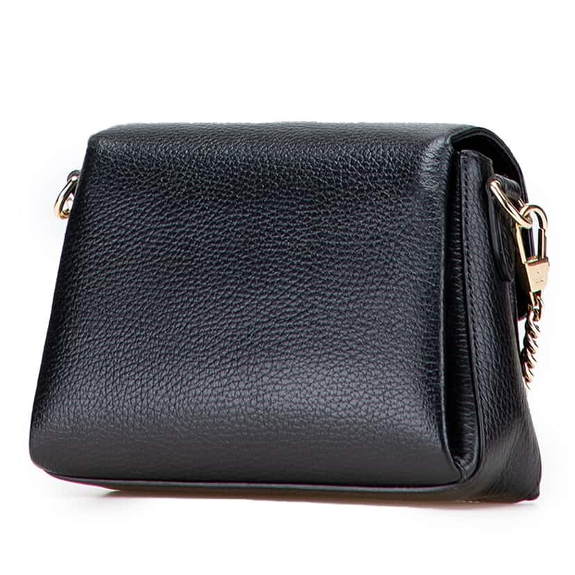 Gucci Small Dollar Calfskin Interlocking G Crossbody Black Leather Good condition - Back View