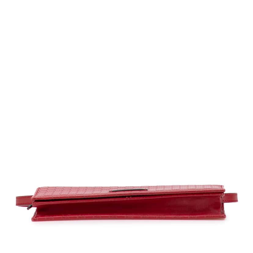 Gucci Microguccissima Wallet on Strap Red Leather Good condition - Inside View