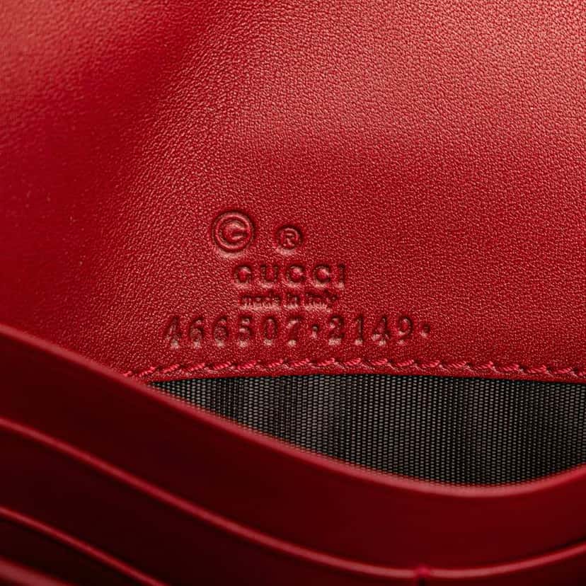 Gucci Microguccissima Wallet on Strap Red Leather Good condition - Box View