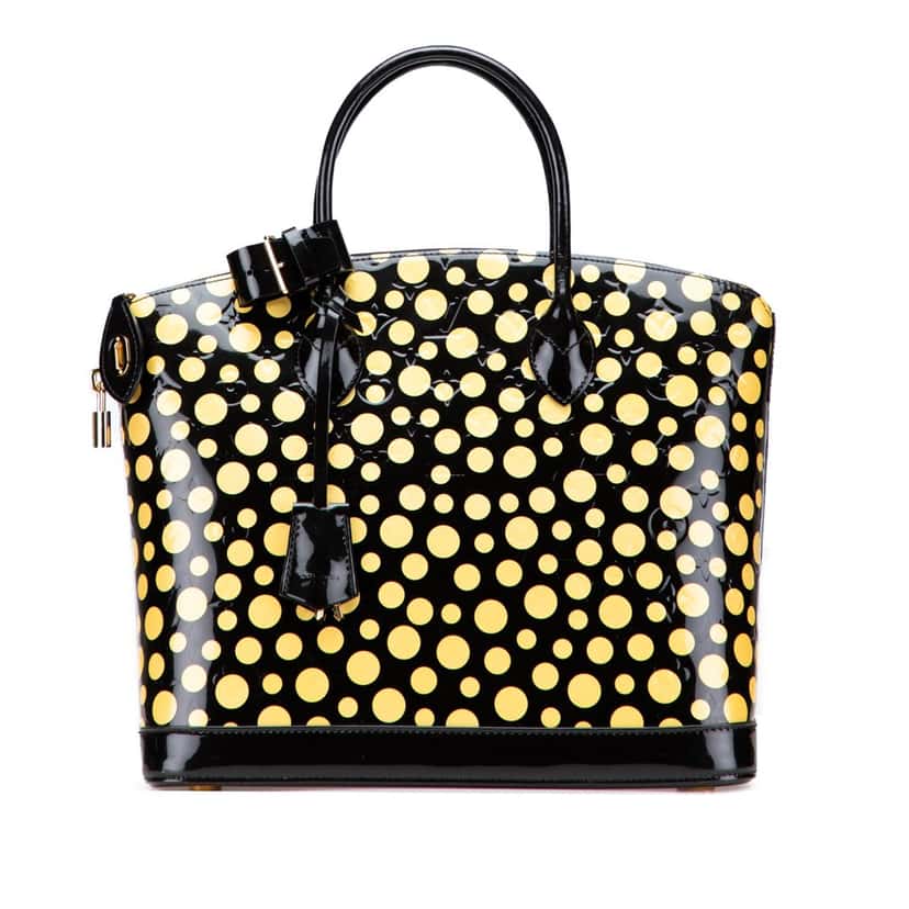 Louis Vuitton Yayoi Kusama Monogram Infinity Dots Lockit MM Black Leather Good condition - Front View