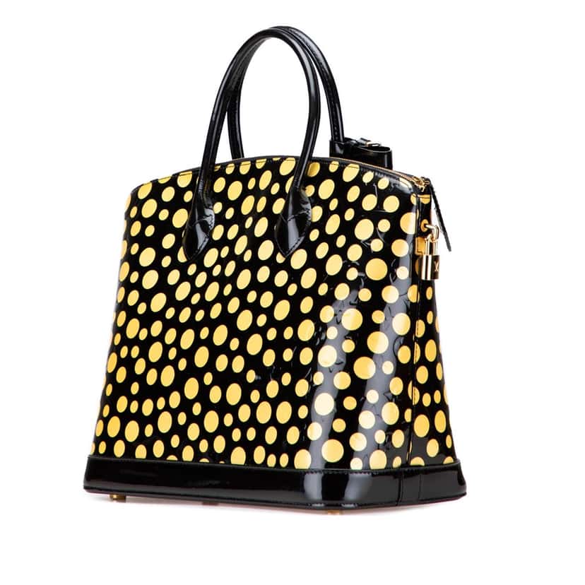Louis Vuitton Yayoi Kusama Monogram Infinity Dots Lockit MM Black Leather Good condition - Back View