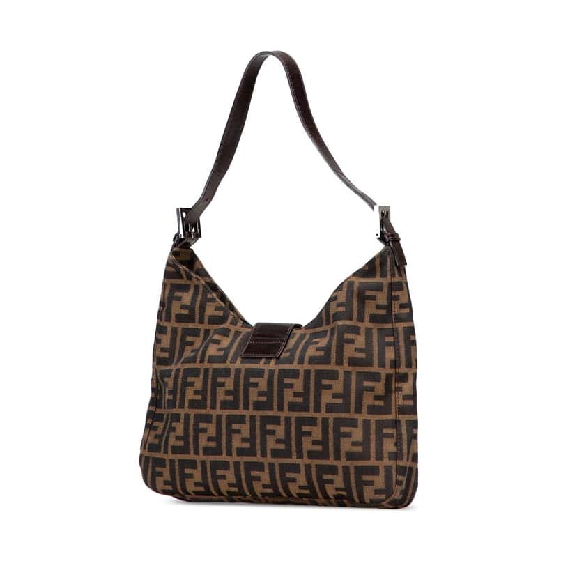 Fendi Zucca Canvas Shoulder Bag Brown Canvas Good condition - Back View
