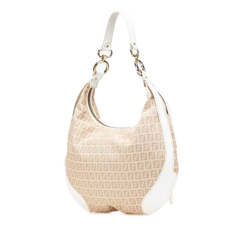 Fendi Zucchino Canvas Chef Pocket Hobo Brown Canvas Very good condition - Back View
