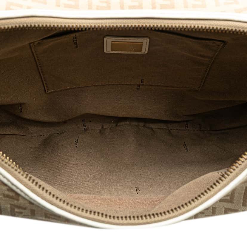Fendi Zucchino Canvas Chef Pocket Hobo Brown Canvas Very good condition - Model View