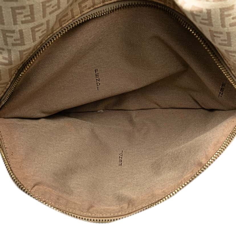 Fendi Zucchino Canvas Chef Pocket Hobo Brown Canvas Very good condition - Box View