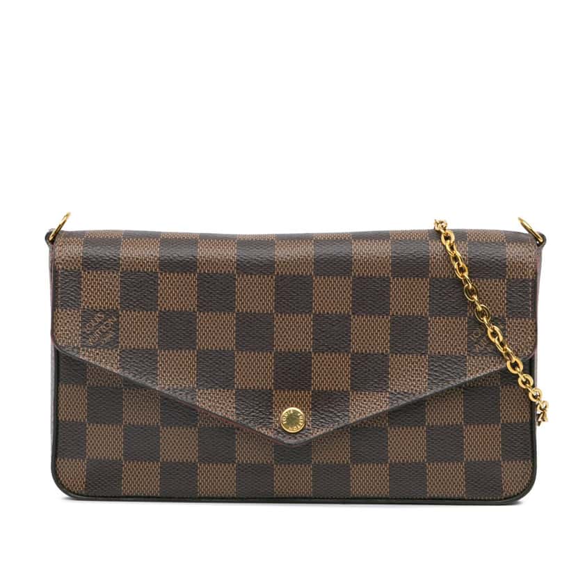 Louis Vuitton Damier Ebene Pochette Felicie Brown Canvas Fair condition - Front View