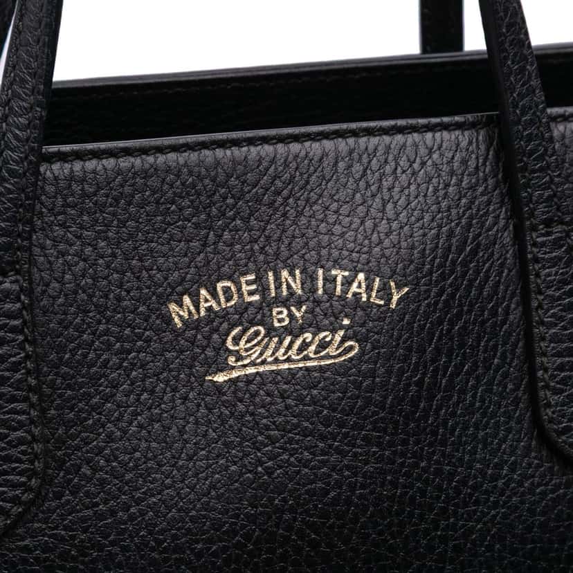 Gucci Mini Leather Swing Satchel Black Leather Good condition - Box View