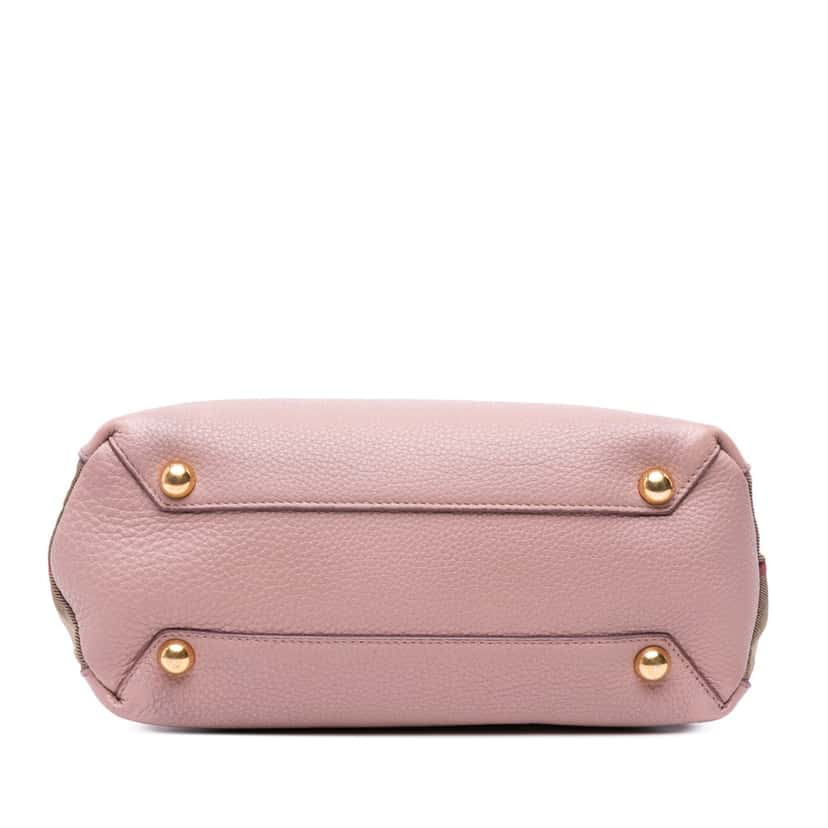 Burberry Small Calfskin and House Check Banner Bag Pink Leather Good condition - Inside View