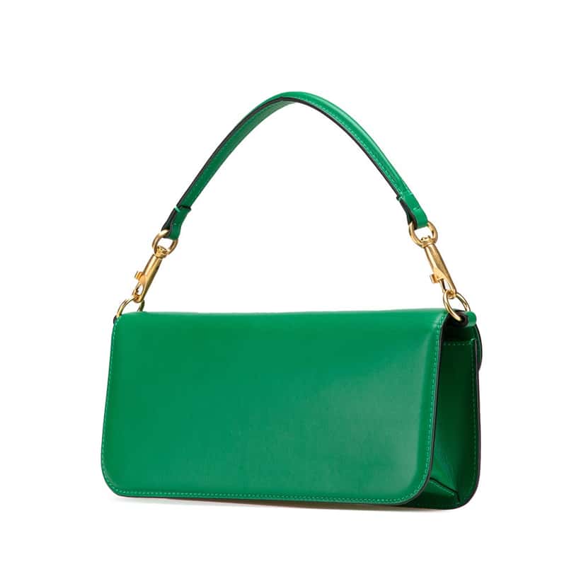 Valentino Calfskin VLogo Loco Satchel Green Leather Good condition - Back View