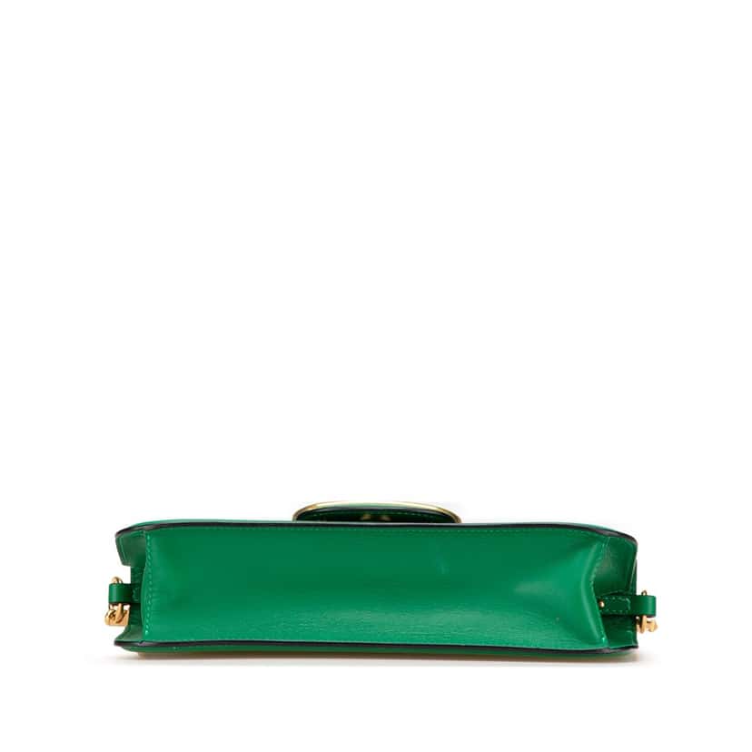 Valentino Calfskin VLogo Loco Satchel Green Leather Good condition - Inside View
