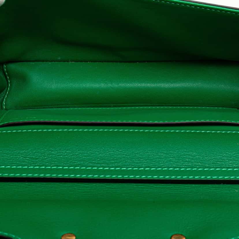 Valentino Calfskin VLogo Loco Satchel Green Leather Good condition - Model View