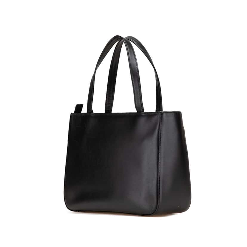 Burberry Nova Check Trimmed Leather Handbag Black Leather Good condition - Back View
