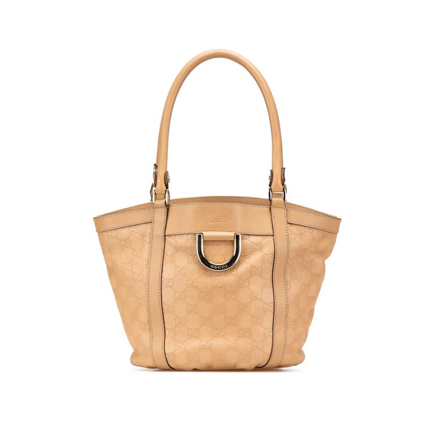 Gucci Guccissima Abbey D Ring Handbag Brown Leather Good condition - Front View