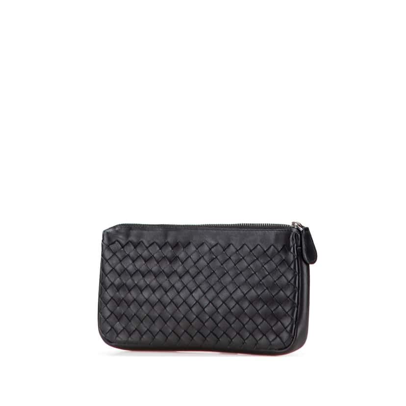 Bottega Veneta Nappa Intrecciato Coin Pouch Black Leather Good condition - Back View