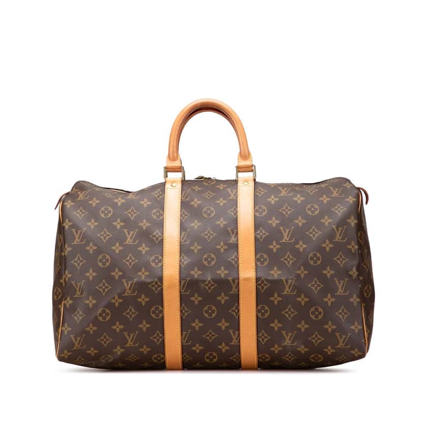 Louis Vuitton Monogram Keepall 45 Brown Canvas Good condition - Front View