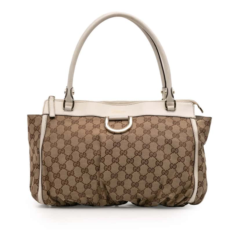 Gucci GG Canvas Abbey D Ring Tote Brown Canvas Good condition - Front View