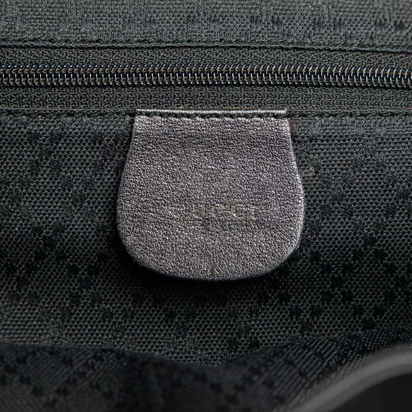 Gucci Calfskin Bamboo Drawstring Backpack Black Leather Good condition - Box View