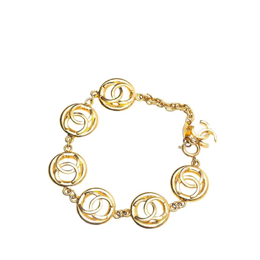 Chanel Gold Plated CC Chain Bracelet Gold Metal Good condition - Back View