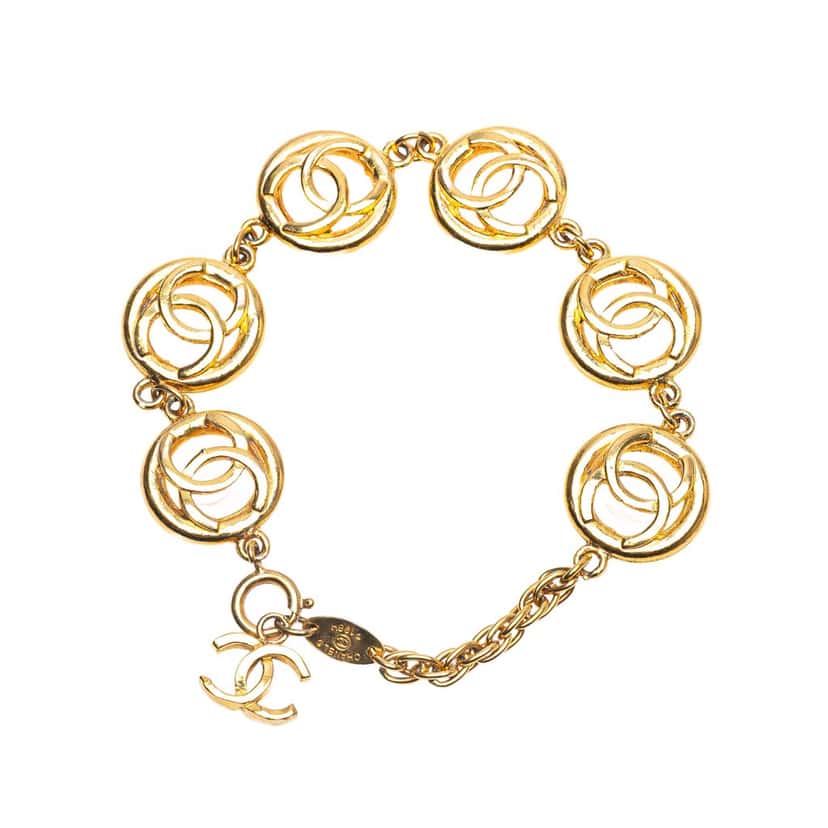 Chanel Gold Plated CC Chain Bracelet Gold Metal Good condition - Inside View