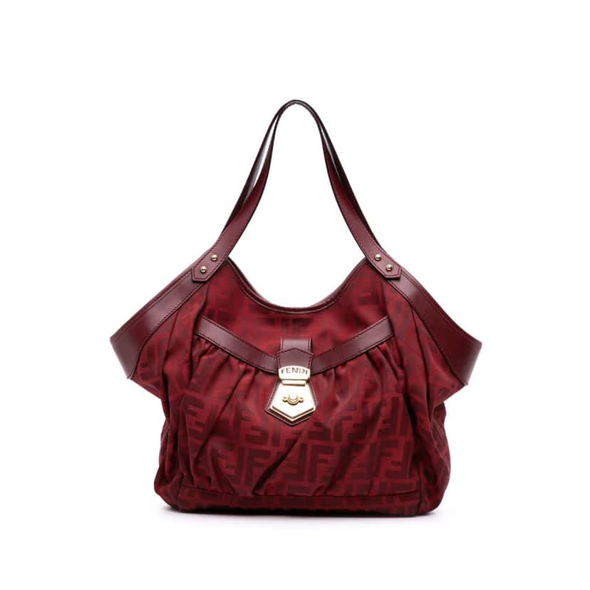 Fendi Large Zucca Canvas Chef Tote Red Canvas Good condition - Front View