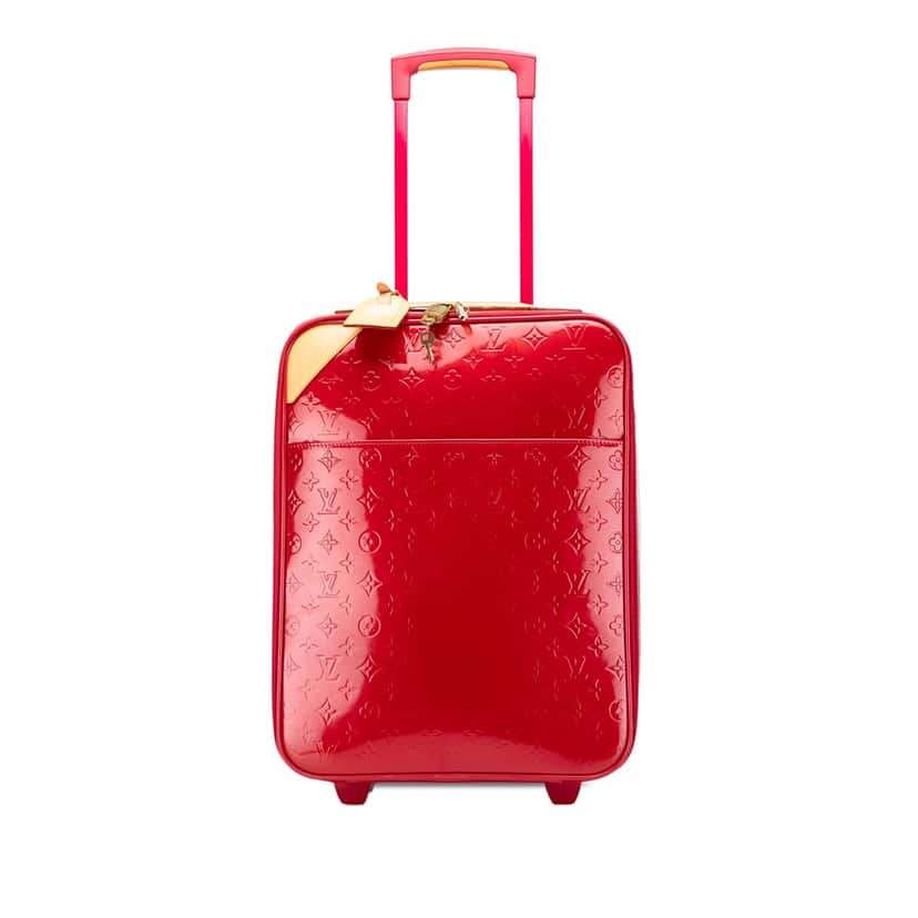 Louis Vuitton Monogram Vernis Pegase 45 Red Leather Good condition - Front View