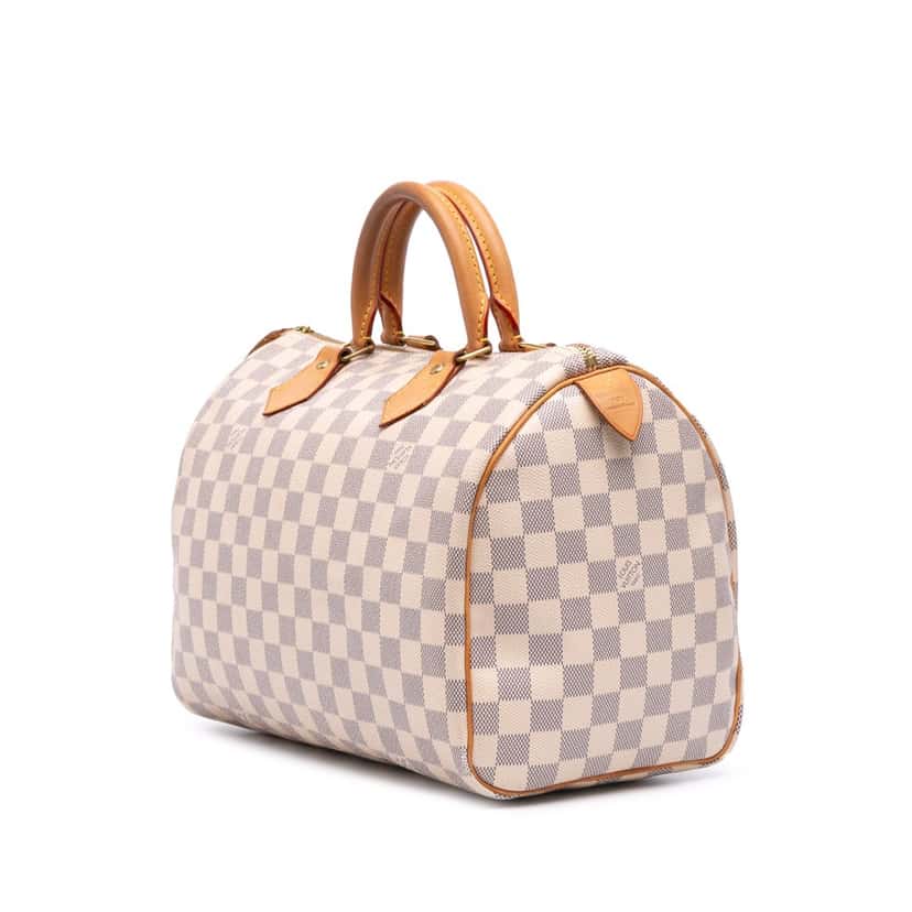 Louis Vuitton Damier Azur Speedy 30 White Canvas Good condition - Back View