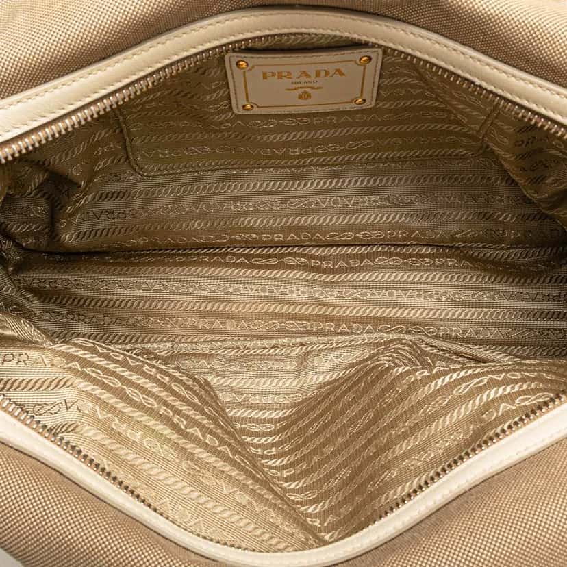 Prada Canvas Canapa Logo Shoulder Bag Brown Canvas Good condition - Model View