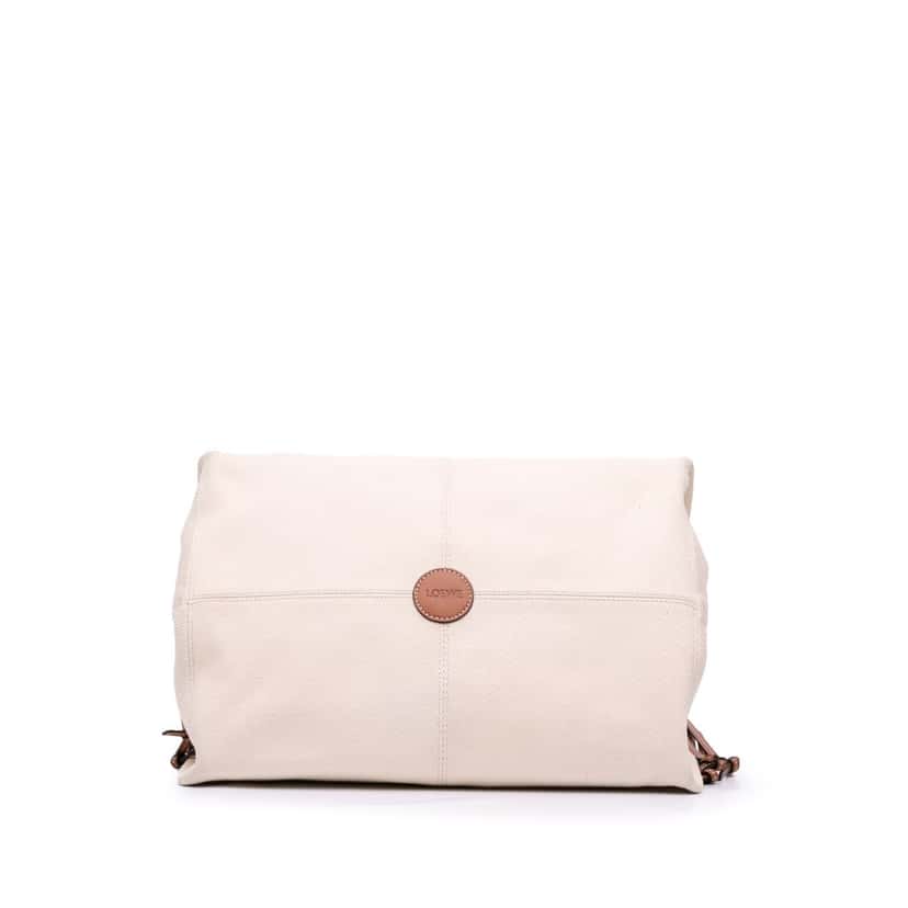 Loewe Large Canvas Cushion Tote Brown Canvas Good condition - Inside View