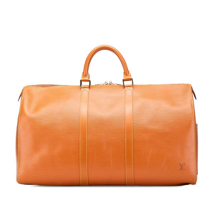 Louis Vuitton Epi Keepall 50 Brown Leather Good condition - Front View