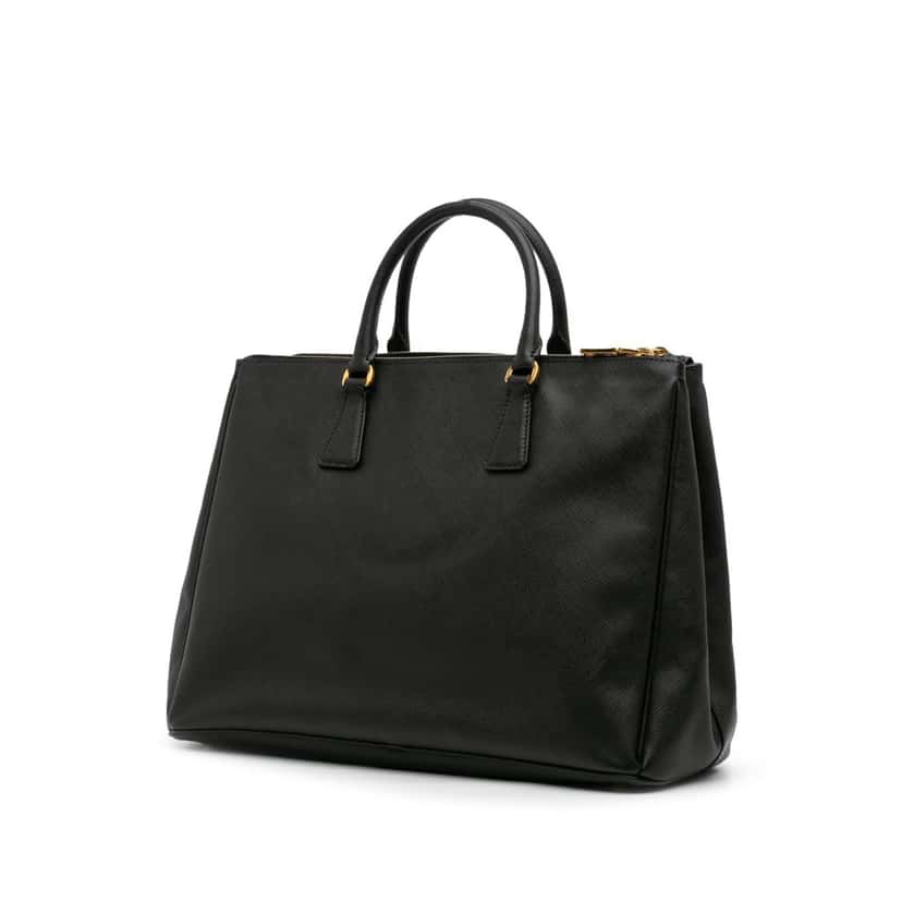 Prada Large Saffiano Lux Galleria Double Zip Satchel Black Leather Good condition - Back View
