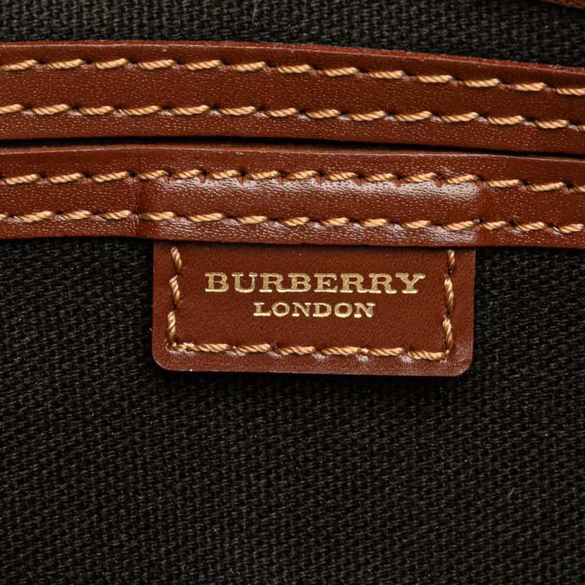 Burberry Haymarket Check Coated Canvas Boston Bag Brown Canvas Good condition - Box View