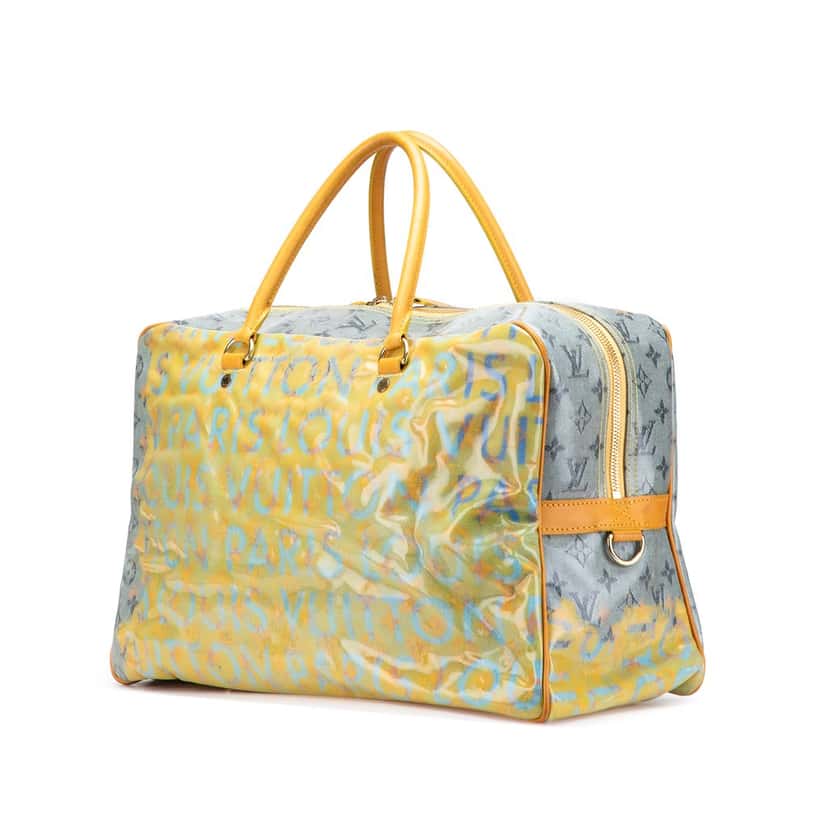 Louis Vuitton Monogram Pulp Line Weekender GM White Good condition - Back View