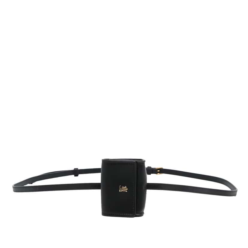 Burberry TB Belt Bag Black Leather Good condition - Front View