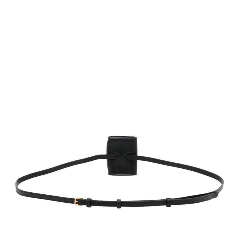 Burberry TB Belt Bag Black Leather Good condition - Model View