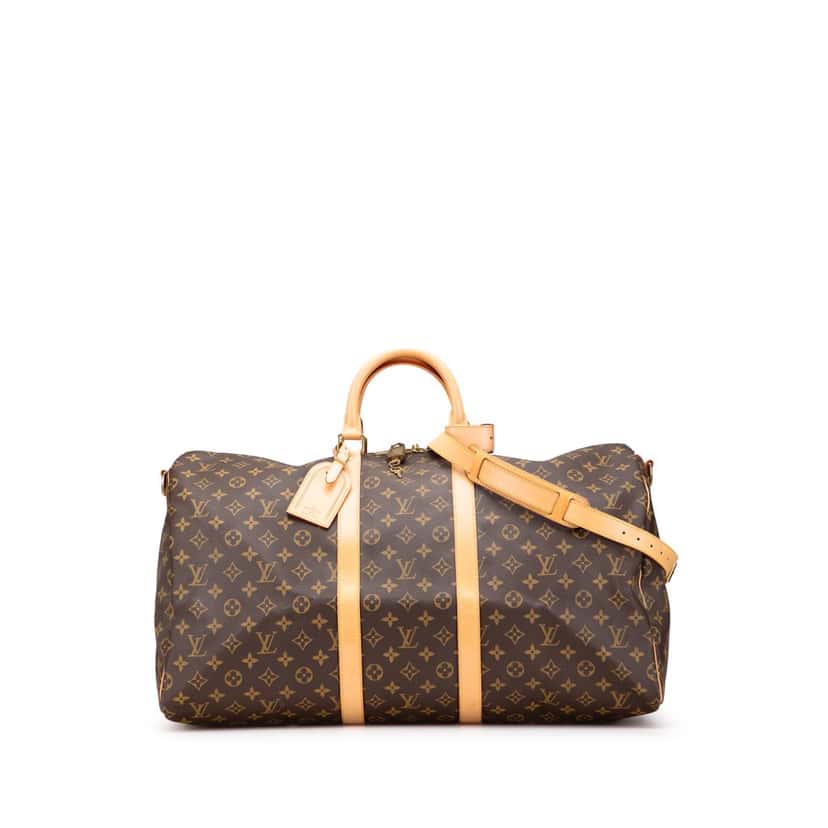 Louis Vuitton Monogram Keepall Bandouliere 55 Brown Canvas Good condition - Front View